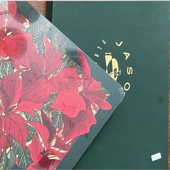 NIB / NWT Vintage Poinsettia Cork Placemat Set (4) By Jason From New Zealand